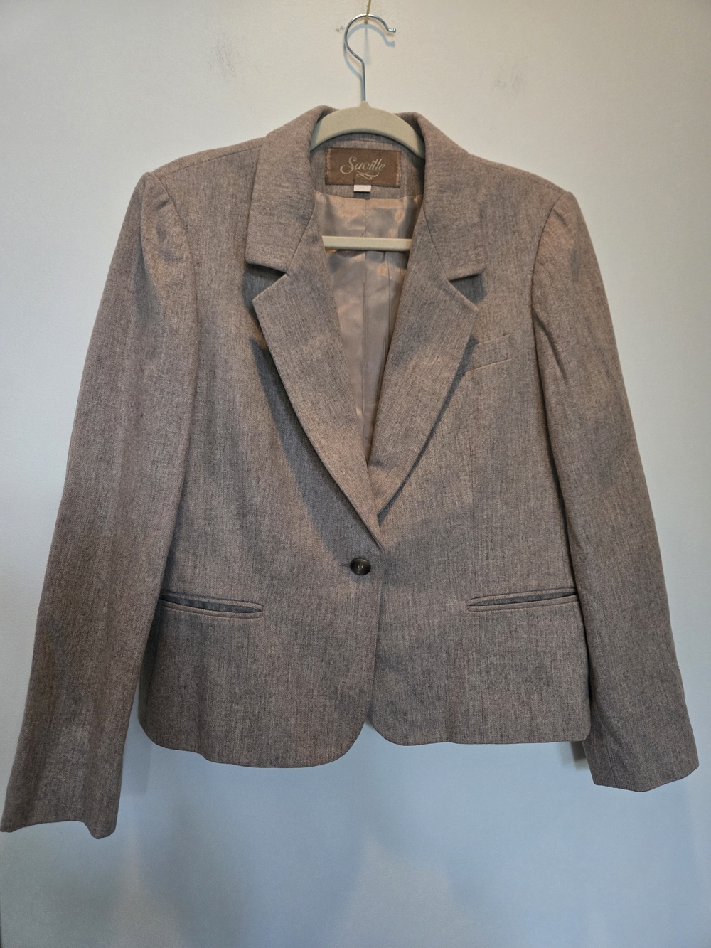 Seville Taupe Single-Button Tailored Blazer